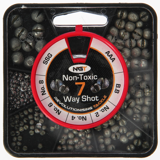 Buy NGT Non Toxic Split Shot - 7 Way for only £7.99 in Weights & Sinkers, Split-shots at Big Bill's Fishing Shack, Main Website.