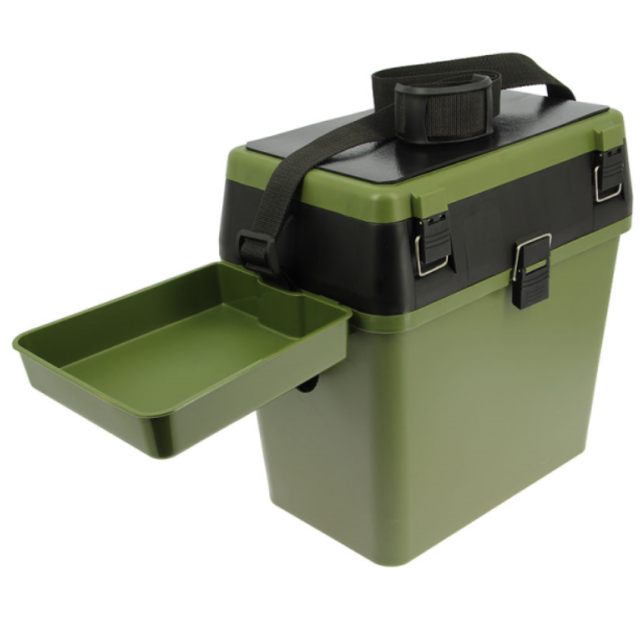 Buy NGT Session Seat Box - With Side Tray and Shoulder Strap for only £23.99 in Tackle Boxes, Tackle Box Seats at Big Bill's Fishing Shack, Main Website.