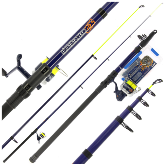 Buy Angling Pursuits Telescopic Beachcaster Combo - Telescopic Rod, Reel and Accessory Set for only £39.99 in Rods & Essentials, Rods, Sea Fishing at Big Bill's Fishing Shack, Main Website.